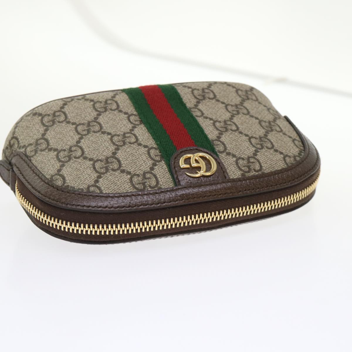 GUCCI GG Canvas Web Sherry Line Ophidia Pouch Beige Red Green 625550 47562