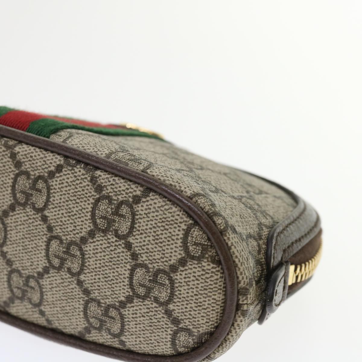 GUCCI GG Canvas Web Sherry Line Ophidia Pouch Beige Red Green 625550 47562