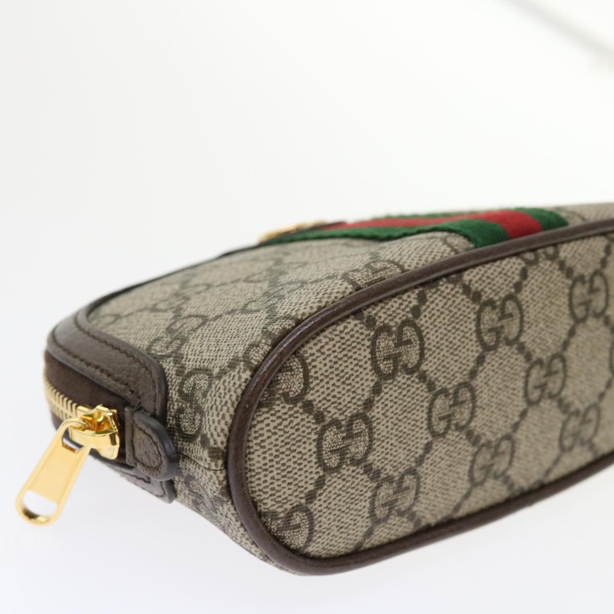 GUCCI GG Canvas Web Sherry Line Ophidia Pouch Beige Red Green 625550 47562