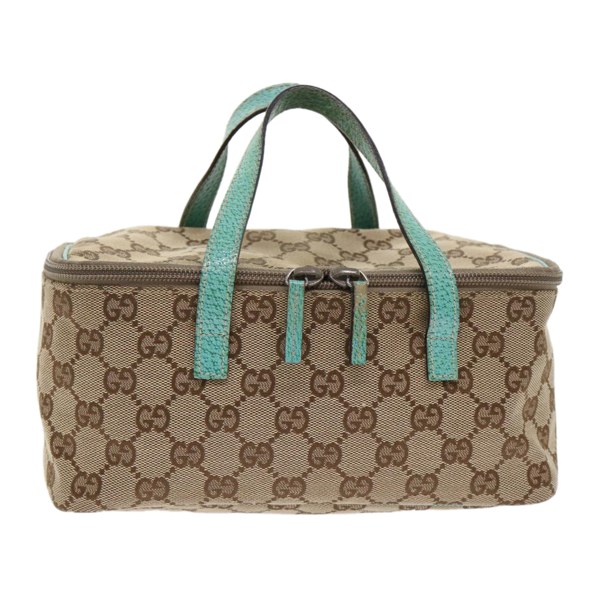 GUCCI GG Canvas Pouch Beige Light Blue 12450 47564