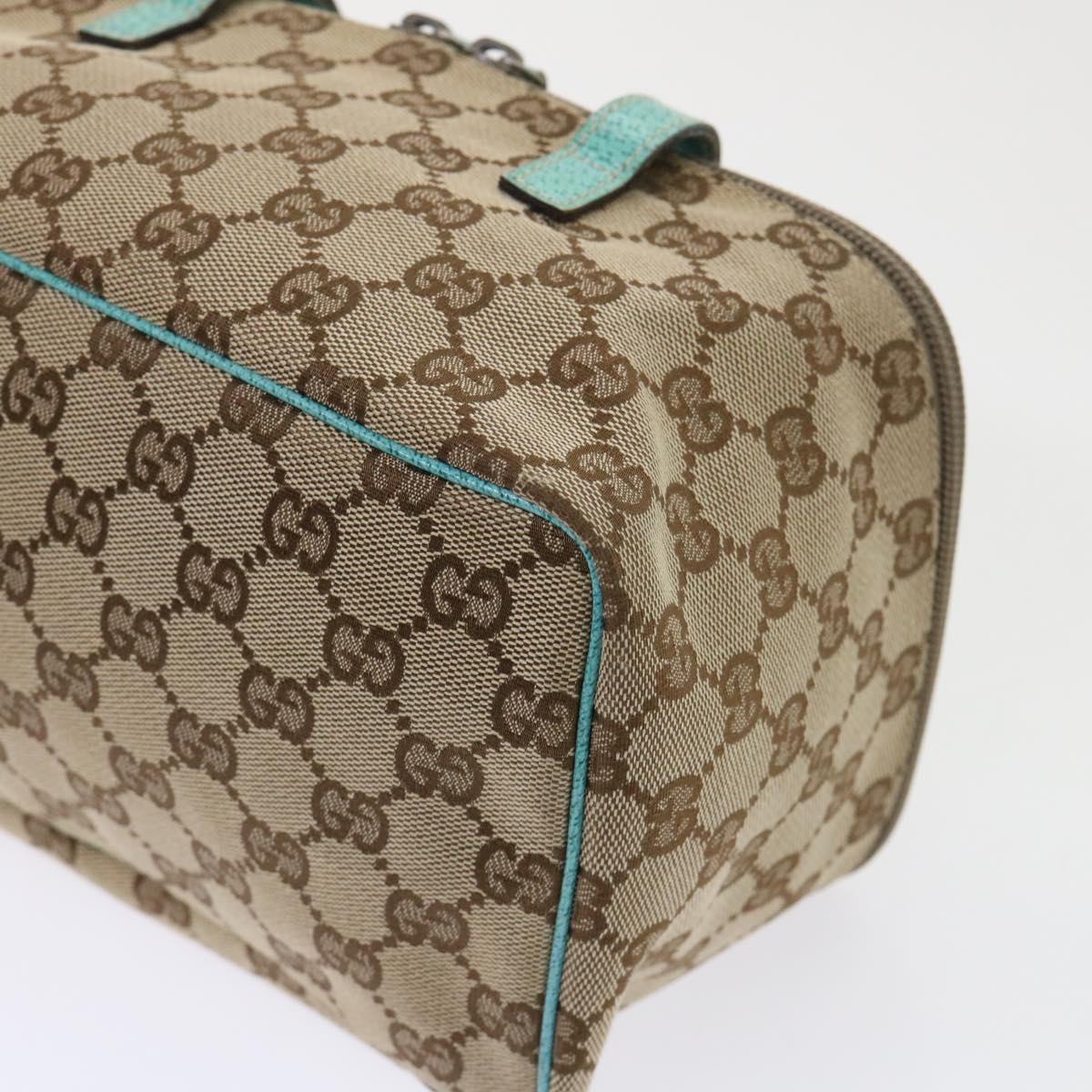 GUCCI GG Canvas Pouch Beige Light Blue 12450 47564