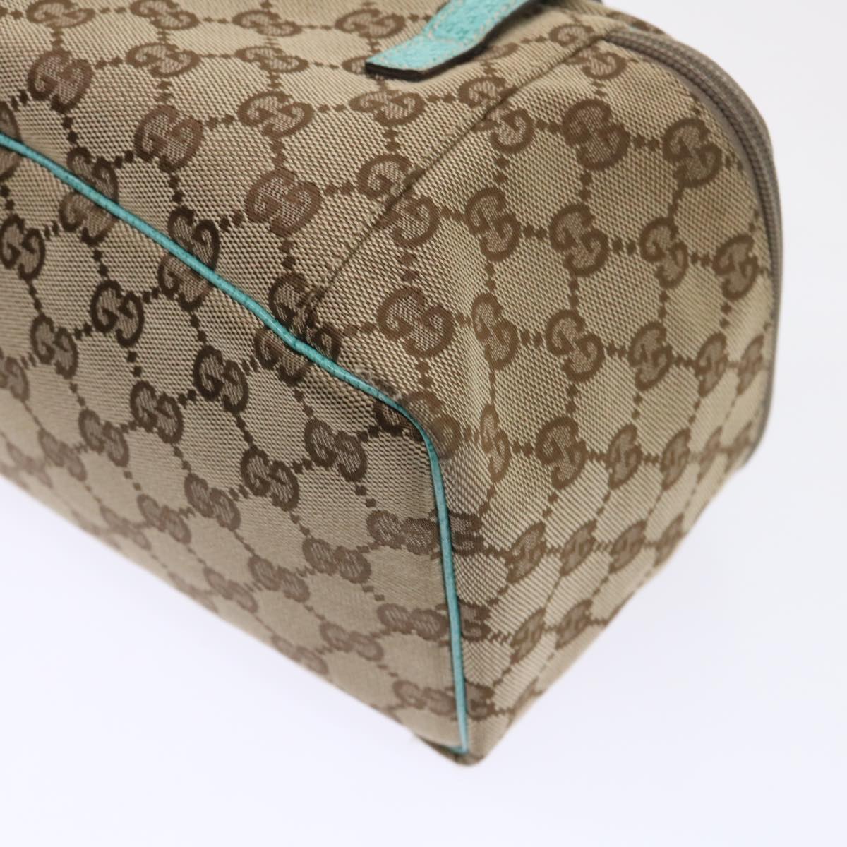 GUCCI GG Canvas Pouch Beige Light Blue 12450 47564