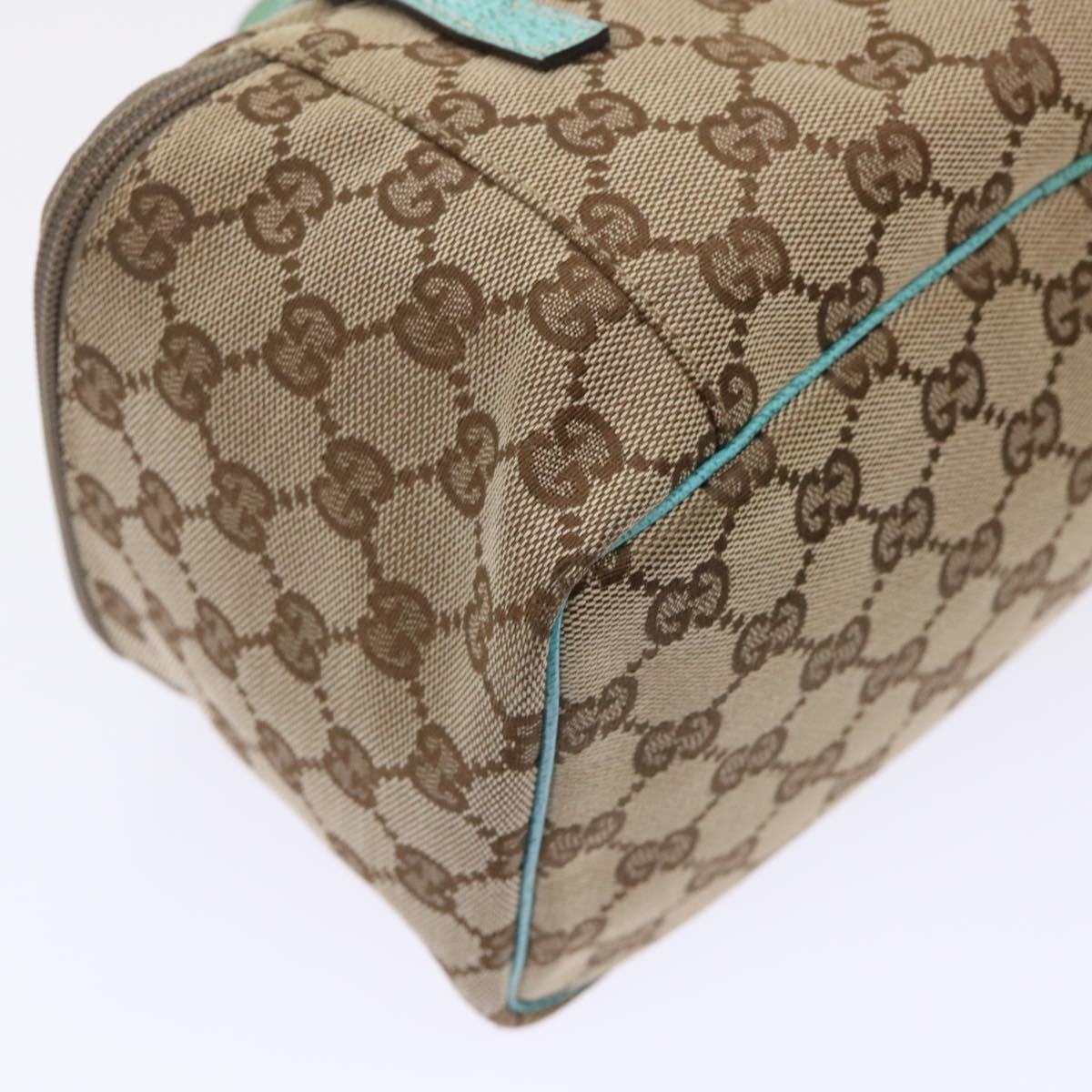 GUCCI GG Canvas Pouch Beige Light Blue 12450 47564
