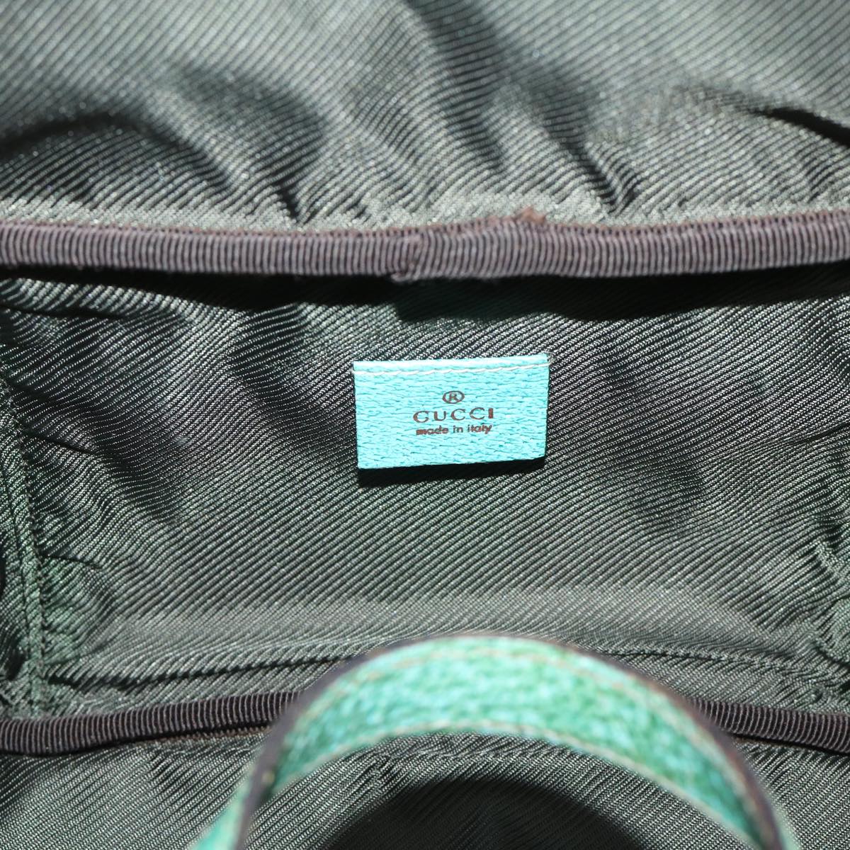 GUCCI GG Canvas Pouch Beige Light Blue 12450 47564