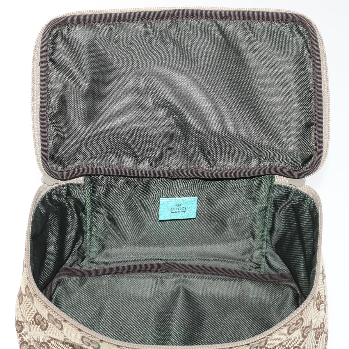 GUCCI GG Canvas Pouch Beige Light Blue 12450 47564