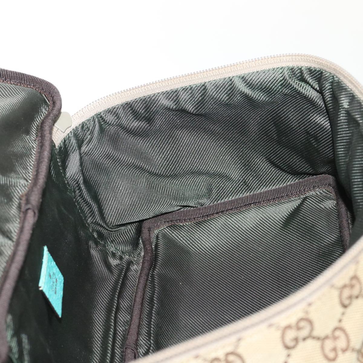 GUCCI GG Canvas Pouch Beige Light Blue 12450 47564