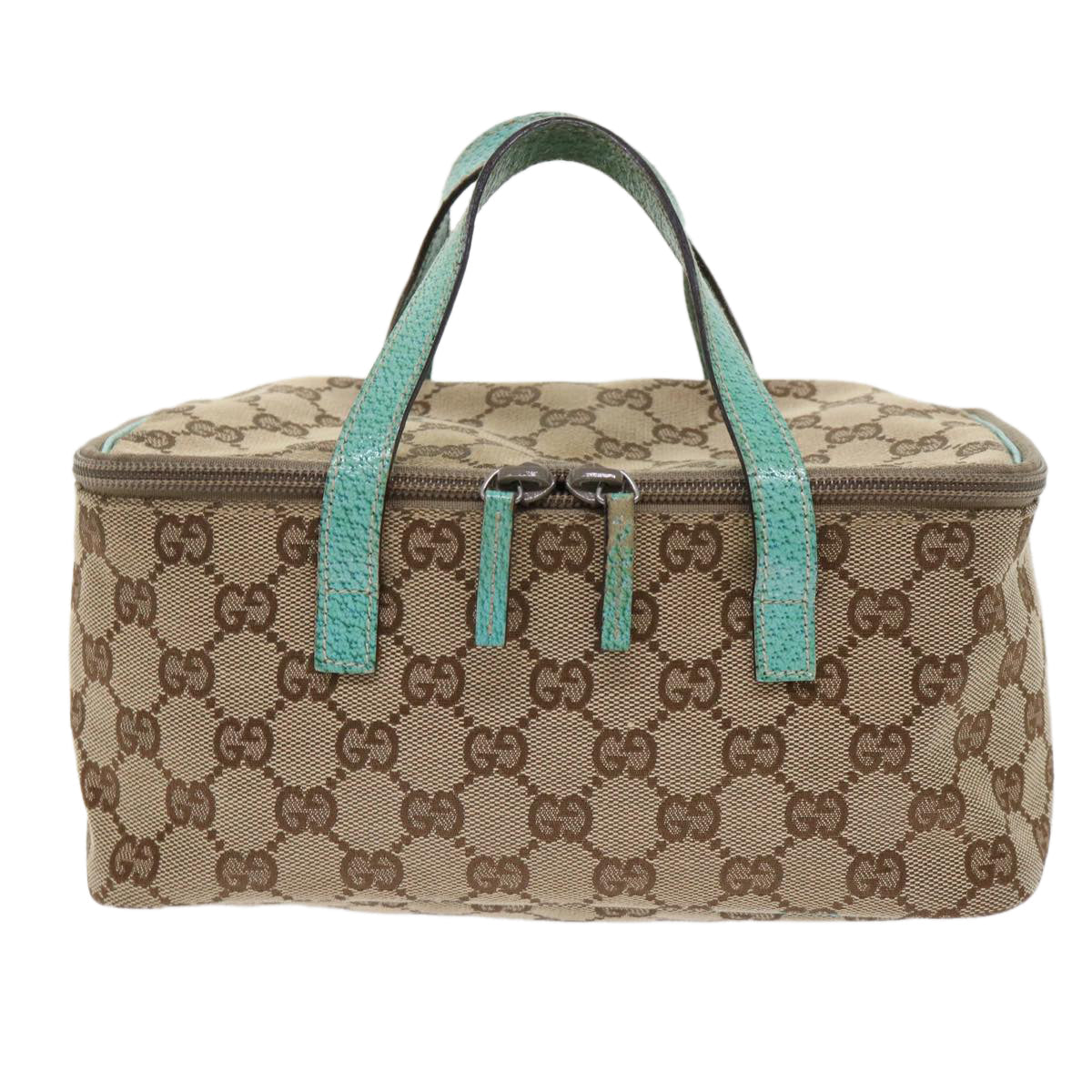 GUCCI GG Canvas Pouch Beige Light Blue 12450 47564