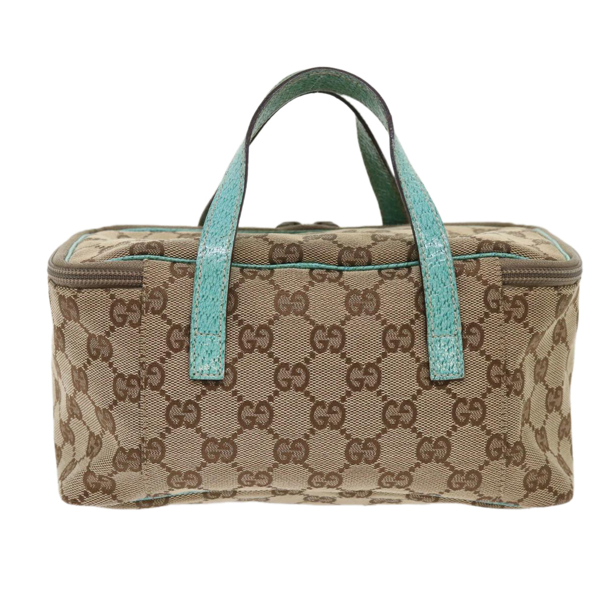 GUCCI GG Canvas Pouch Beige Light Blue 12450 47564