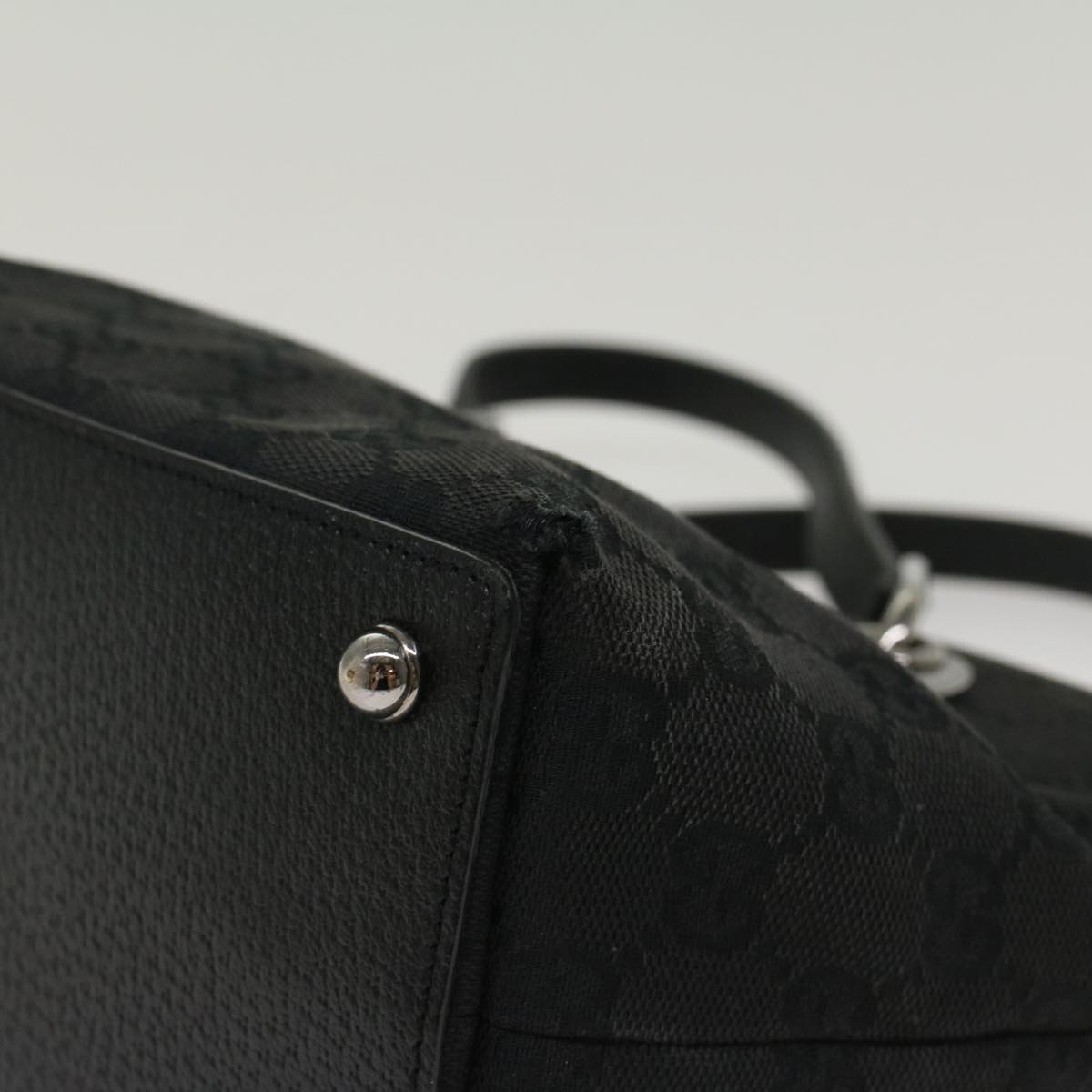 GUCCI GG Canvas Hand Bag Black 120844 47572