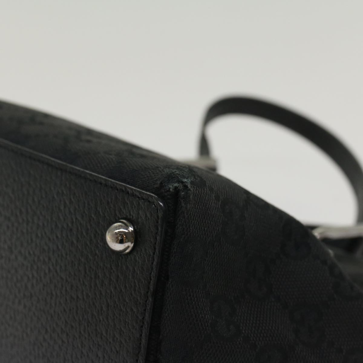 GUCCI GG Canvas Hand Bag Black 120844 47572