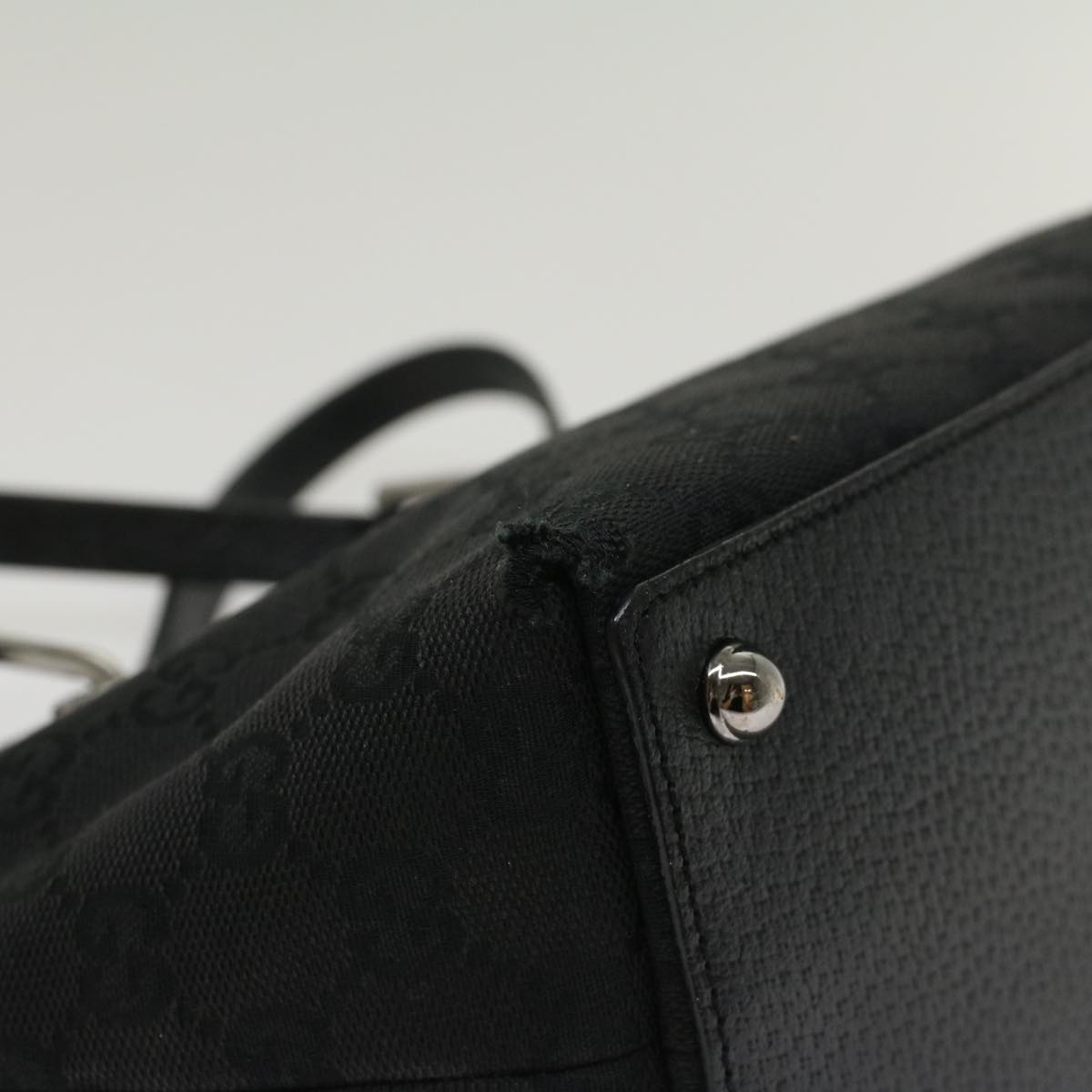GUCCI GG Canvas Hand Bag Black 120844 47572