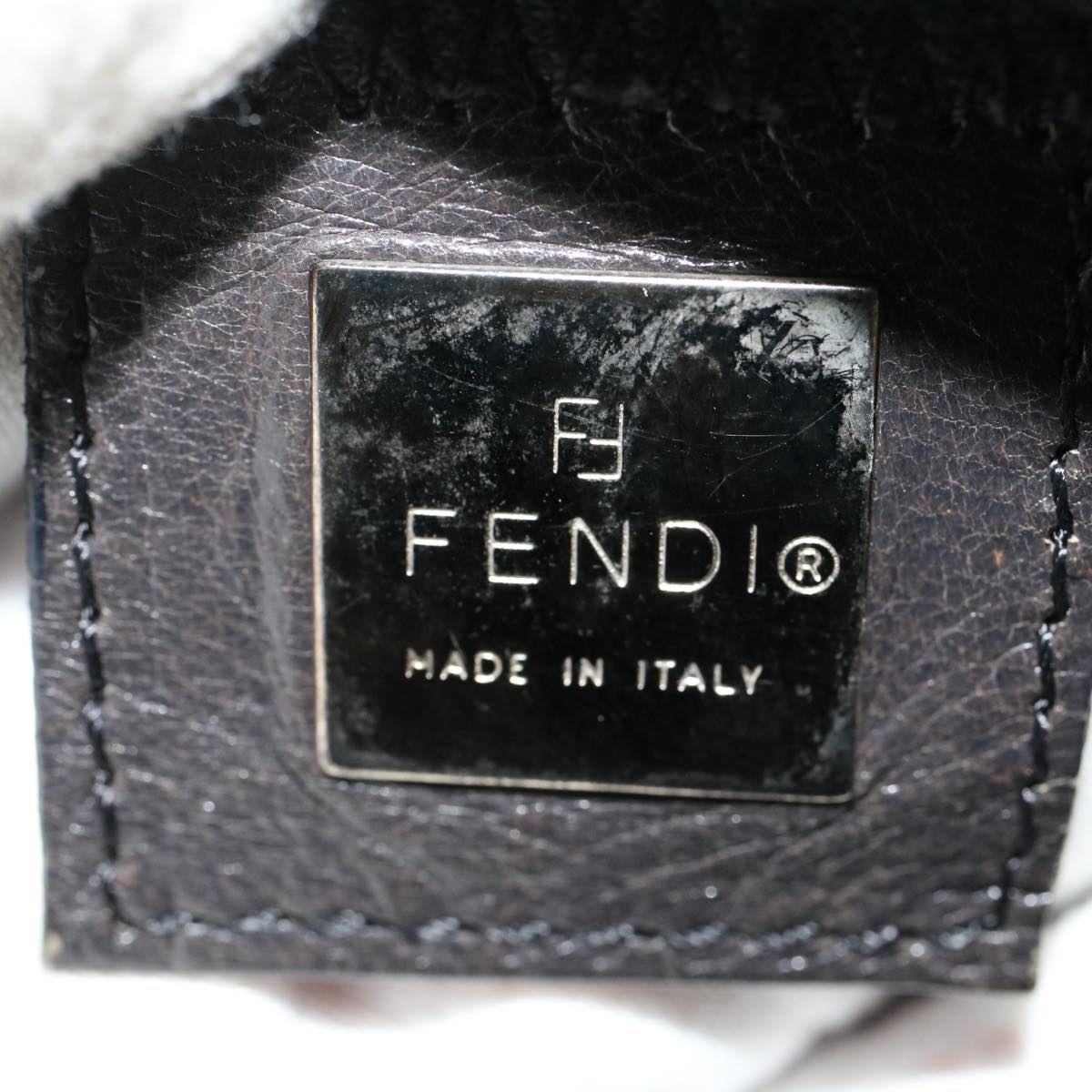 FENDI Mamma Baguette Shoulder Bag Nylon Leather Gray 2308-26325-099 47647