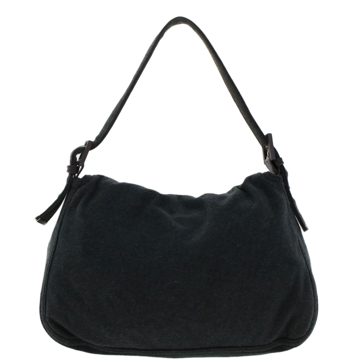 FENDI Mamma Baguette Shoulder Bag Nylon Leather Gray 2308-26325-099 47647