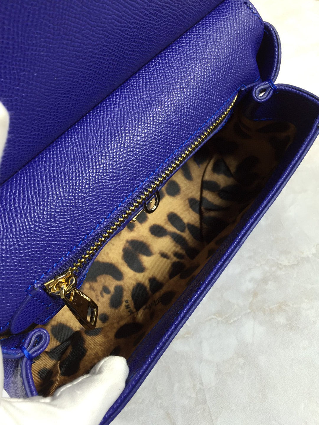 GLAMI MeGLAMIum Sicily Handbag In Dauphine Dark Blue For Women 10.2in/26cm GLAMI