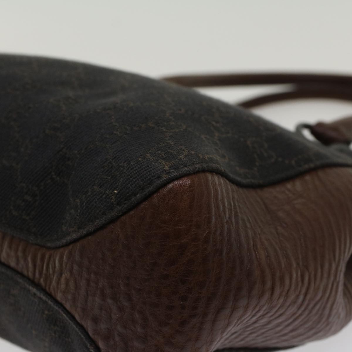 GUCCI GG Canvas Tote Bag Black Brown 47993