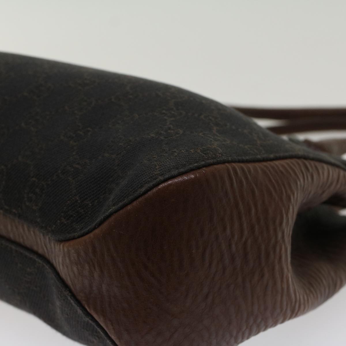 GUCCI GG Canvas Tote Bag Black Brown 47993