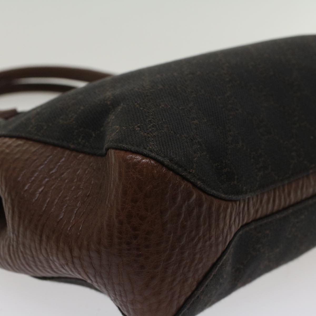 GUCCI GG Canvas Tote Bag Black Brown 47993