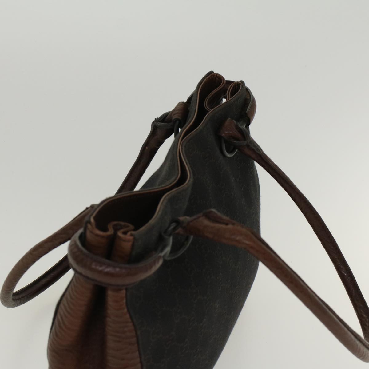 GUCCI GG Canvas Tote Bag Black Brown 47993