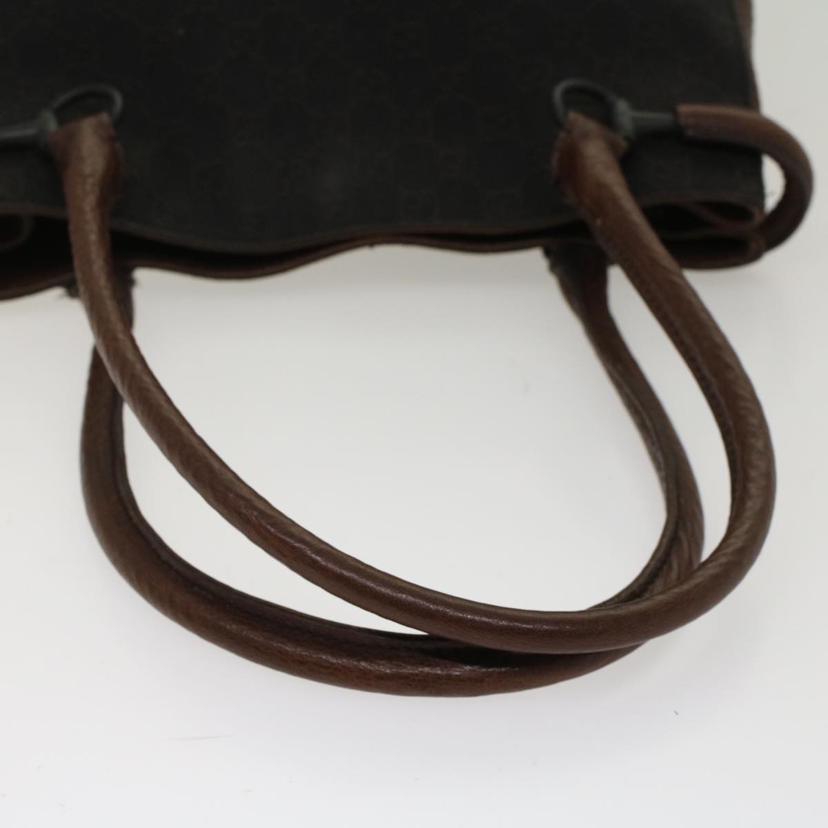 GUCCI GG Canvas Tote Bag Black Brown 47993