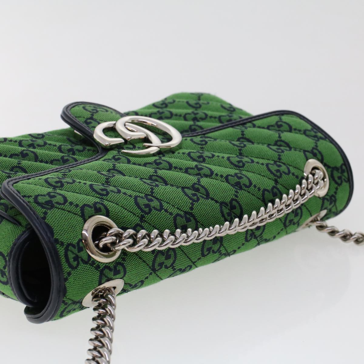 GUCCI GG Marmont Chain Shoulder Bag Green 47997A
