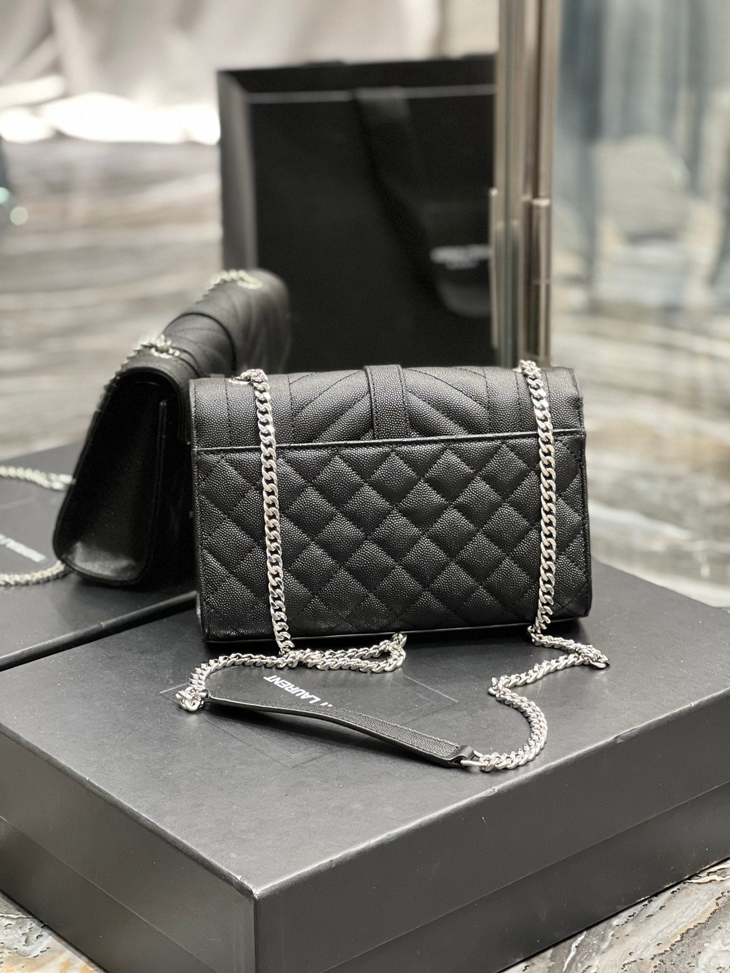 GLAMI Small Bag Black In Mix Matelasse For Women 8.2in/21cm YSL 600195BOW921000