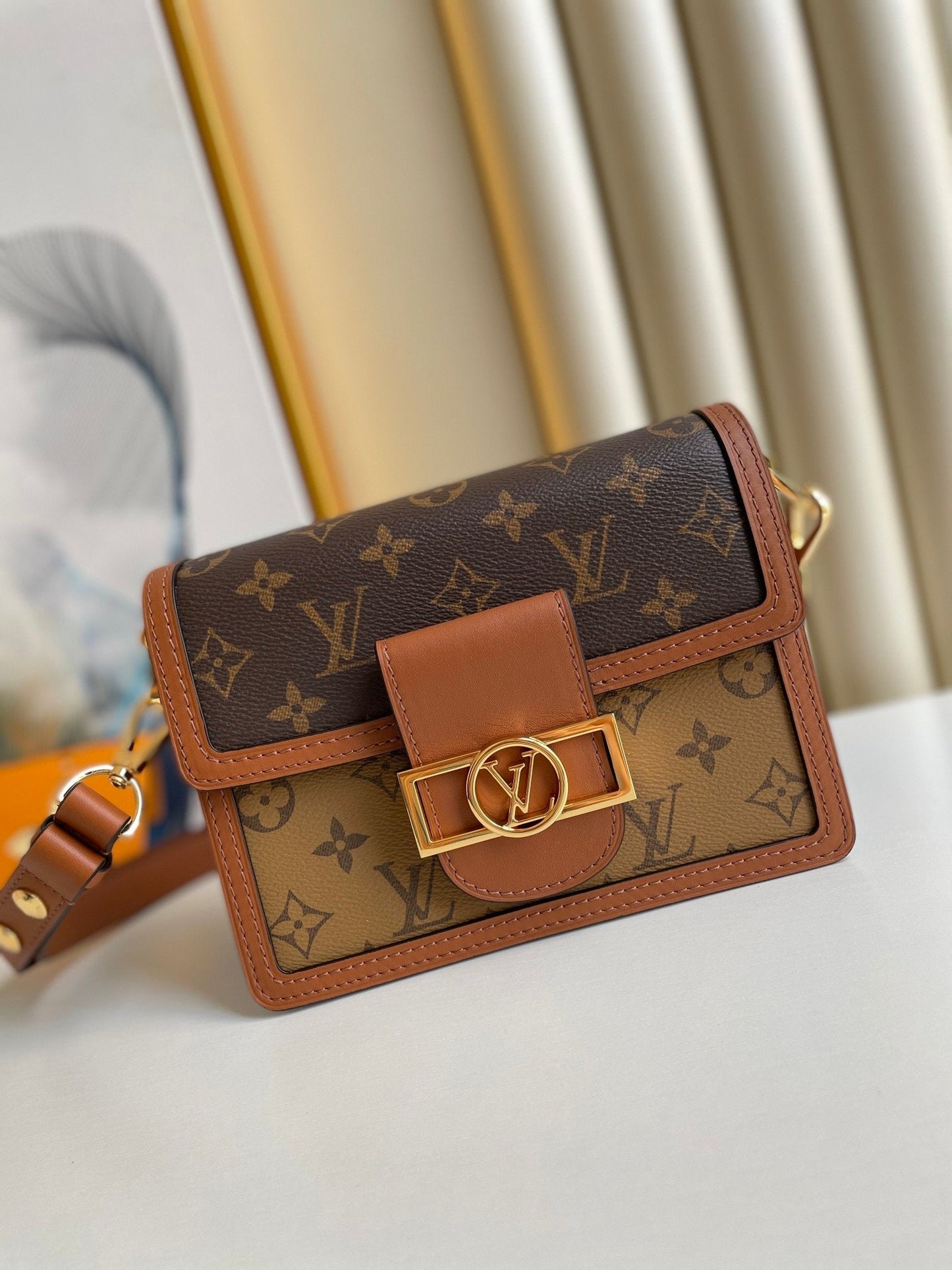 LV Mini Dauphine Monogram And Monogram Reverse Canvas By Nicolas GhesquiÃƒÂ¨re For Spring-Summer, For Women  Shoulder Bags 20cm LV M45959