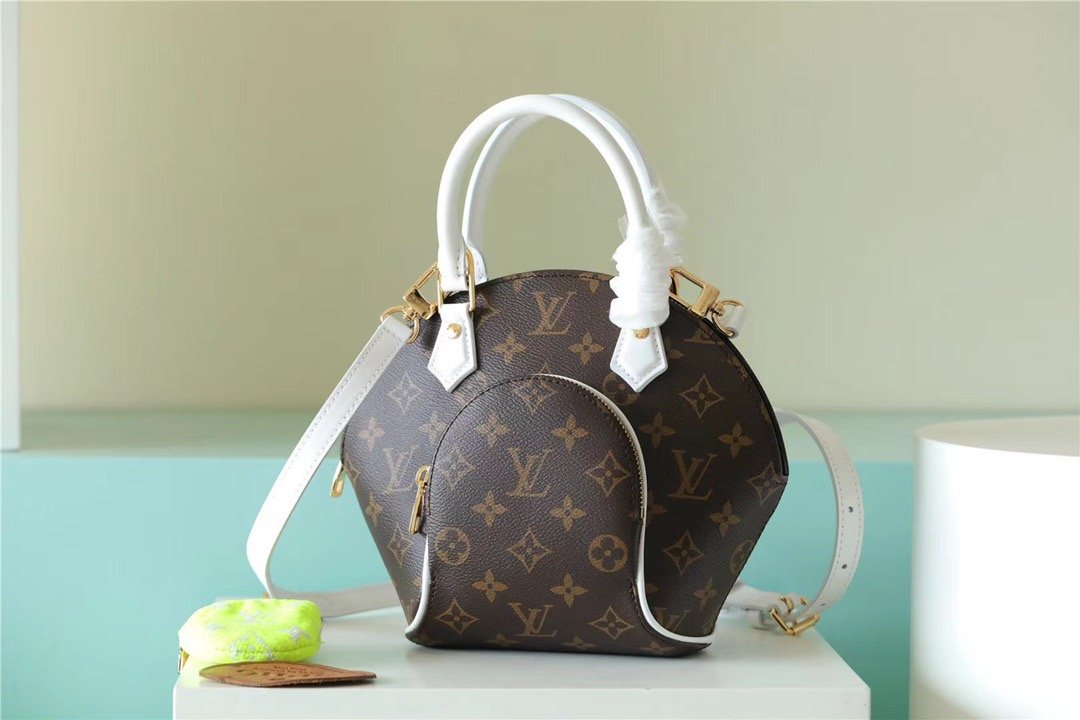 LV Ellipse GLAMI Handbag Created By Nicolas GhesquiÃƒÂ¨re From Classic Monogram Canvas For Women Brown 9.1in/23cm LV M20752