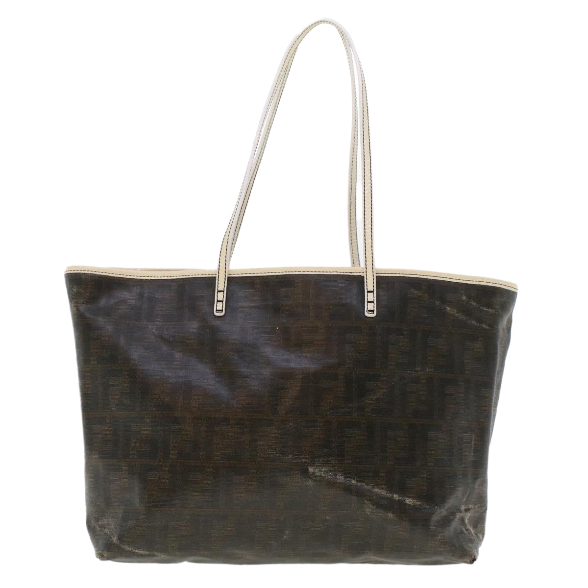 FENDI Zucca Canvas Tote Bag Coated Canvas Dark Brown 48017