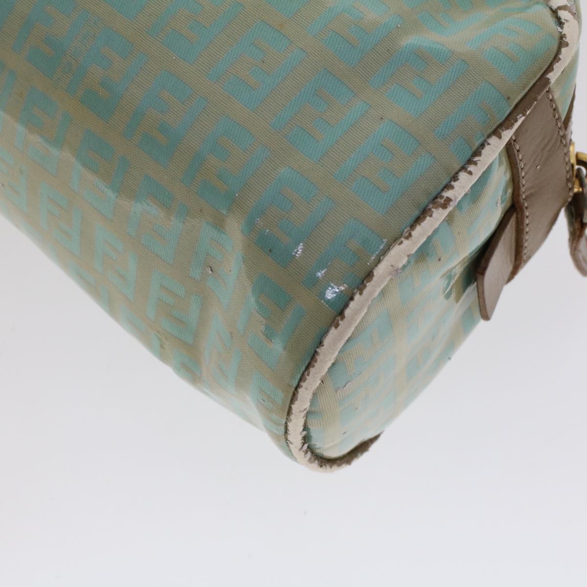 FENDI Zucchino Canvas Hand Bag Coated Canvas Light Blue 48018