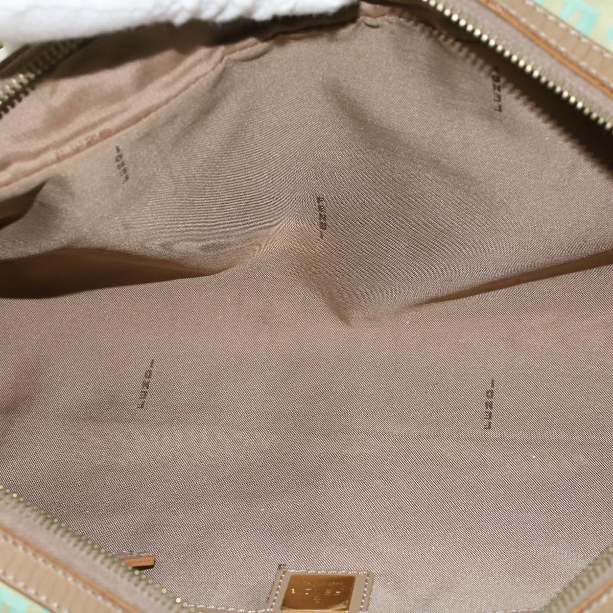 FENDI Zucchino Canvas Hand Bag Coated Canvas Light Blue 48018