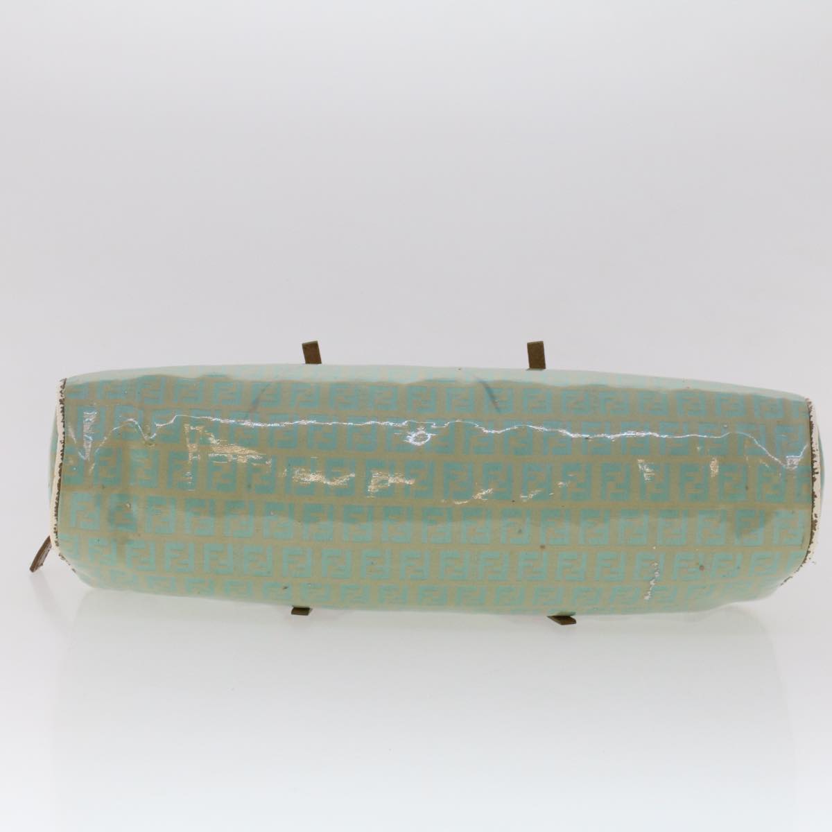 FENDI Zucchino Canvas Hand Bag Coated Canvas Light Blue 48018