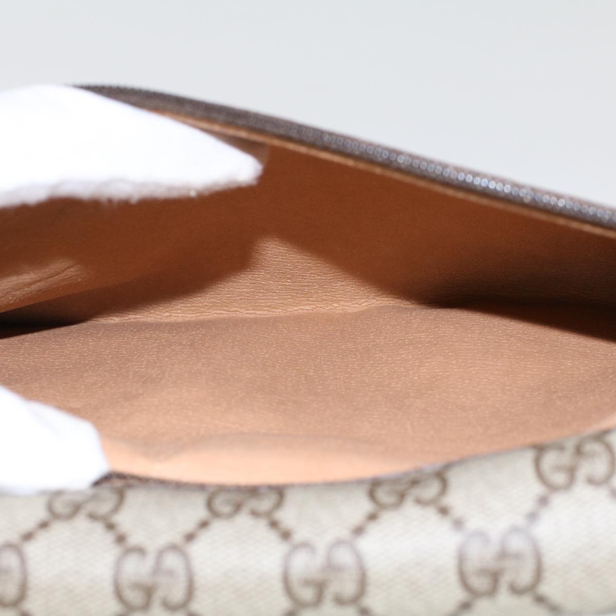 GUCCI GG Canvas Shoulder Bag PVC Leather Beige 48119