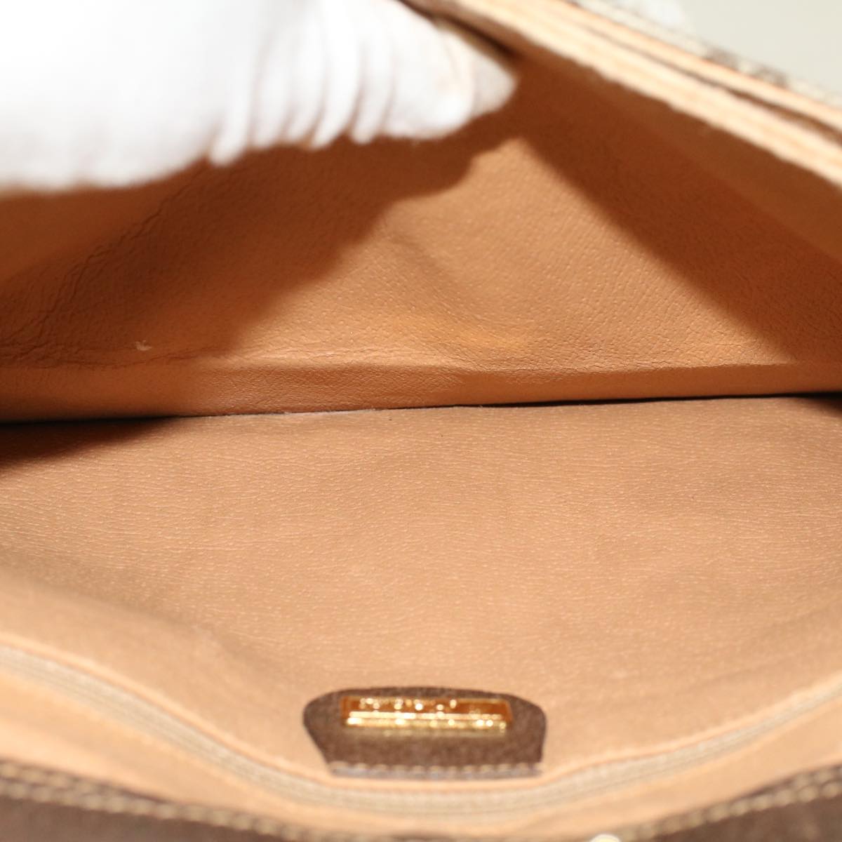 GUCCI GG Canvas Shoulder Bag PVC Leather Beige 48119