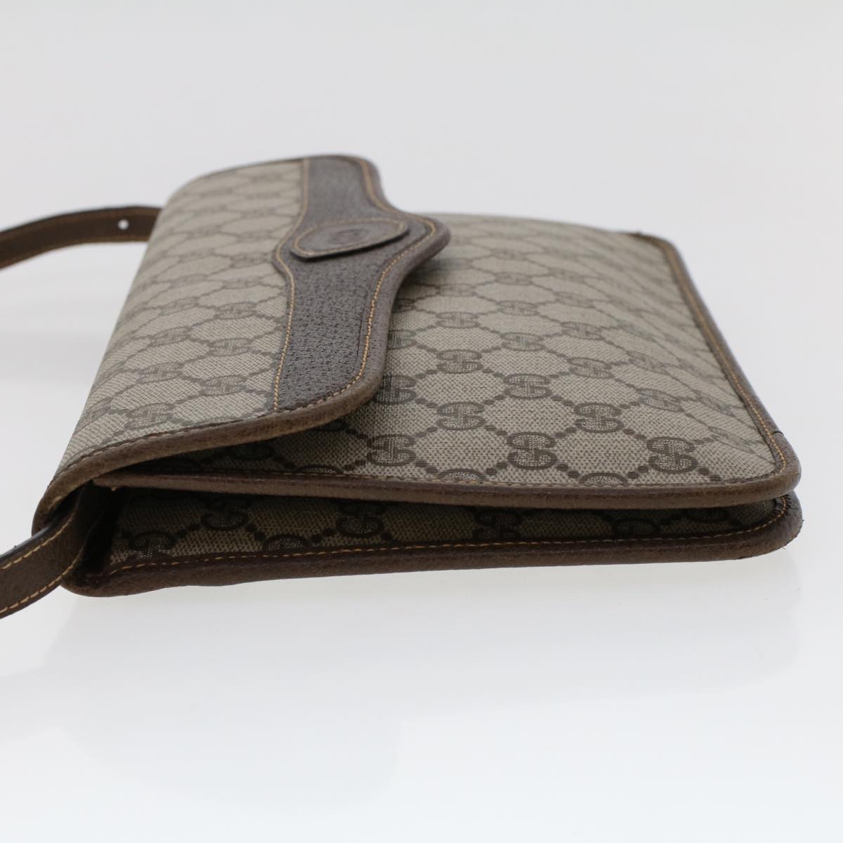 GUCCI GG Canvas Shoulder Bag PVC Leather Beige 48119