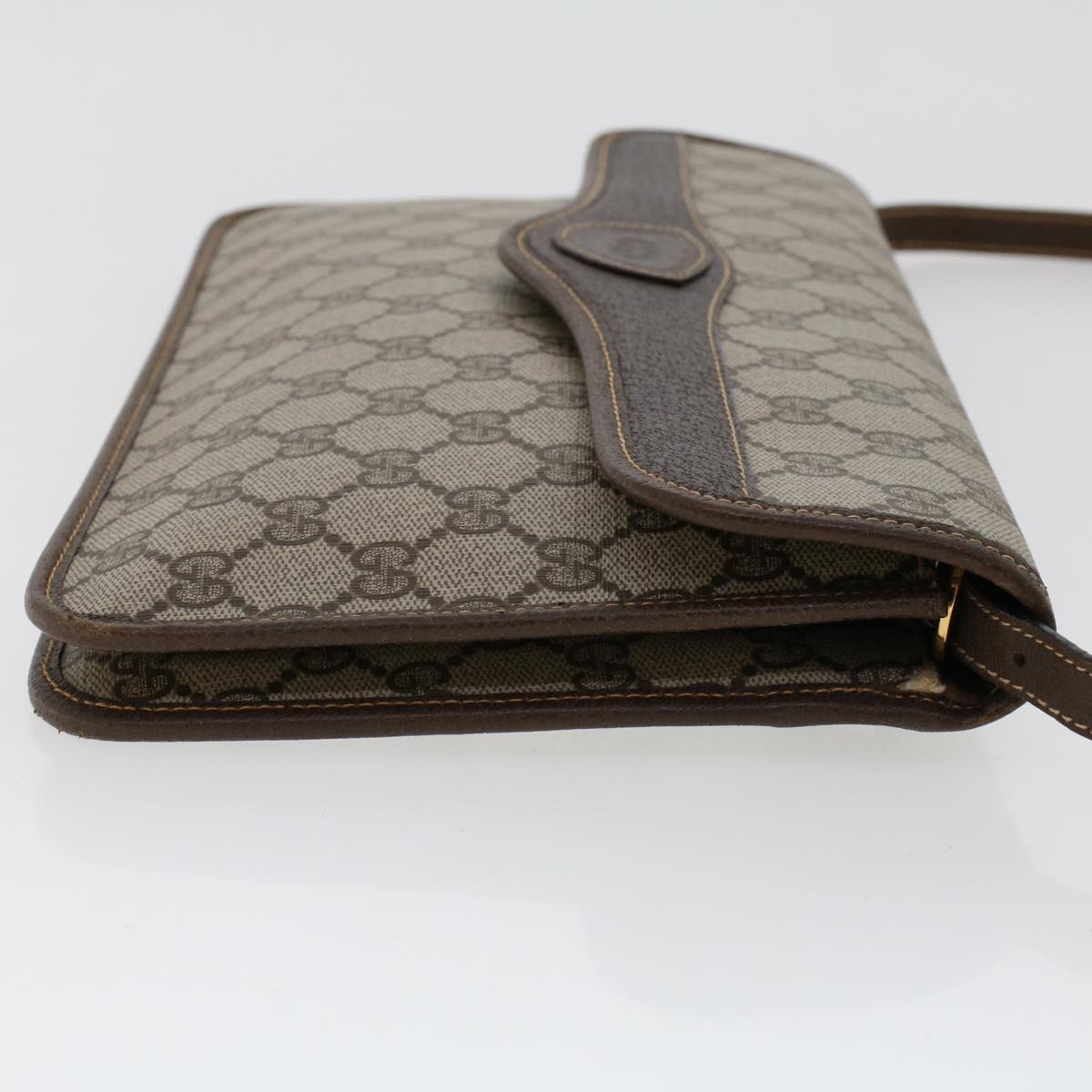 GUCCI GG Canvas Shoulder Bag PVC Leather Beige 48119