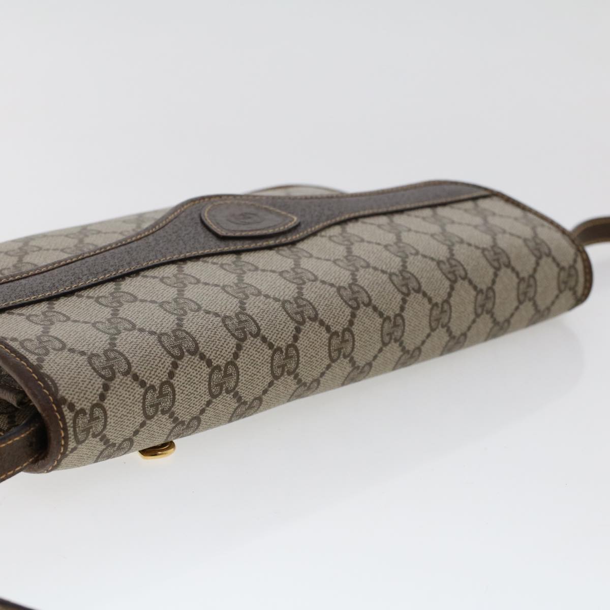 GUCCI GG Canvas Shoulder Bag PVC Leather Beige 48119