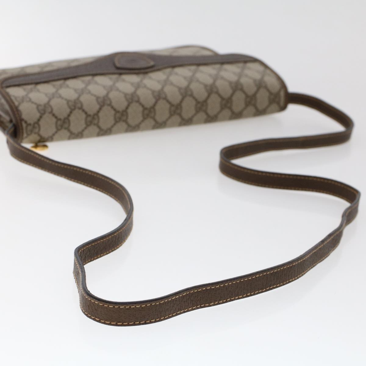 GUCCI GG Canvas Shoulder Bag PVC Leather Beige 48119