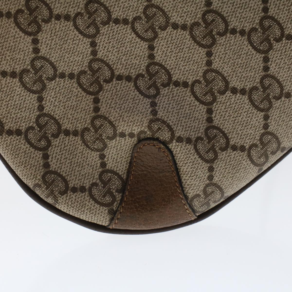 GUCCI GG Canvas Web Sherry Line Shoulder Bag PVC Leather Beige Green 48122
