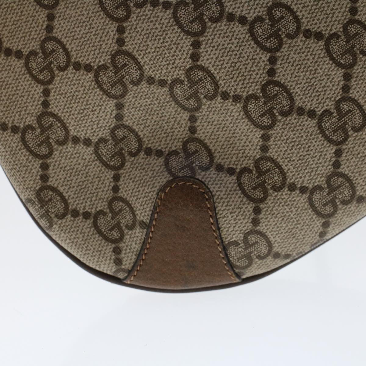 GUCCI GG Canvas Web Sherry Line Shoulder Bag PVC Leather Beige Green 48122