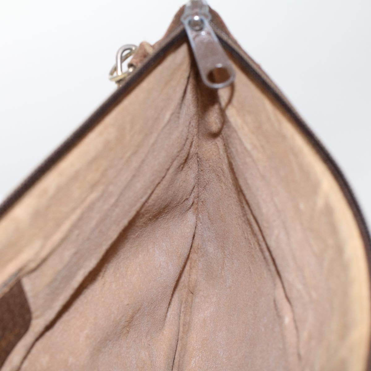 GUCCI GG Canvas Web Sherry Line Shoulder Bag PVC Leather Beige Green 48122