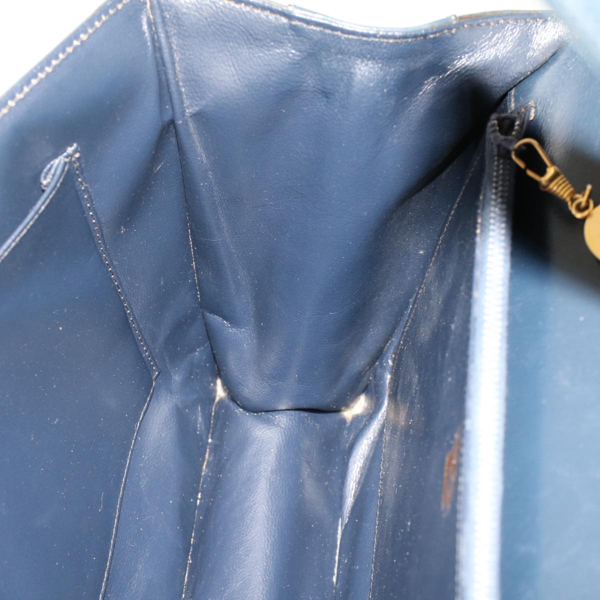 GUCCI Interlocking Hand Bag Leather Navy 48149