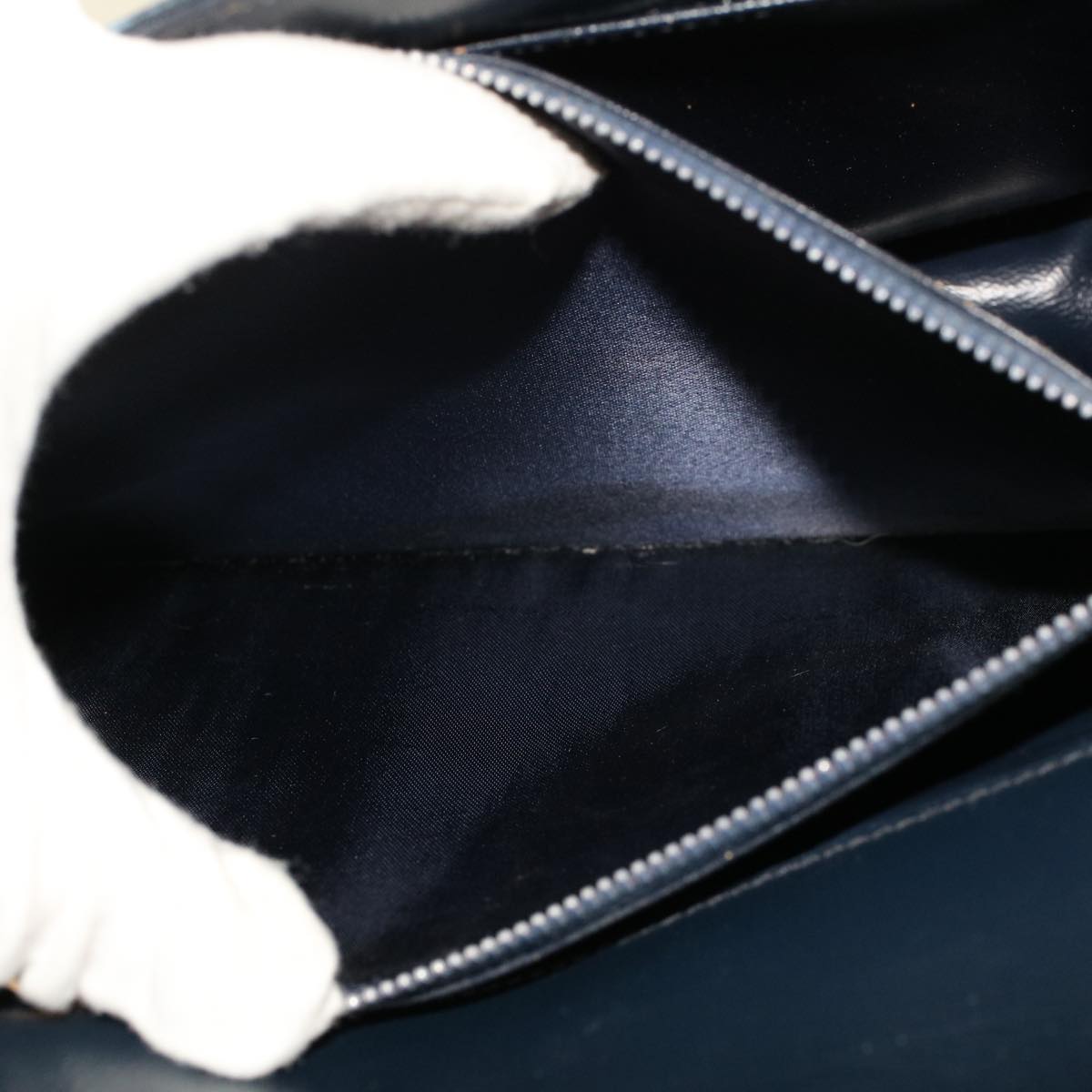 GUCCI Interlocking Hand Bag Leather Navy 48149