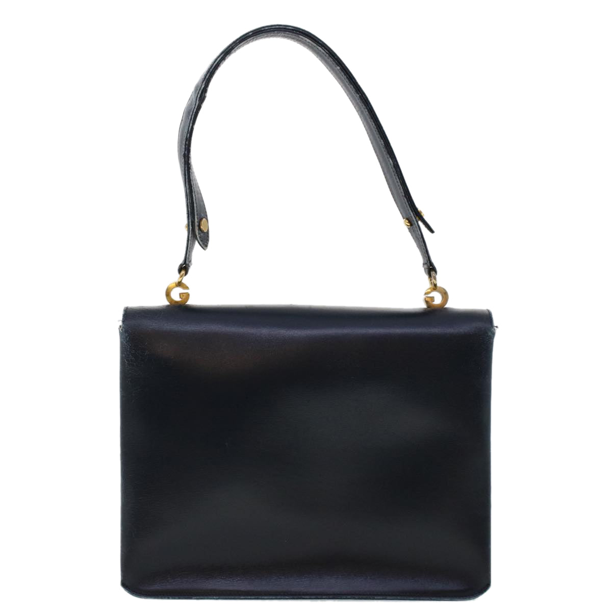 GUCCI Interlocking Hand Bag Leather Navy 48149