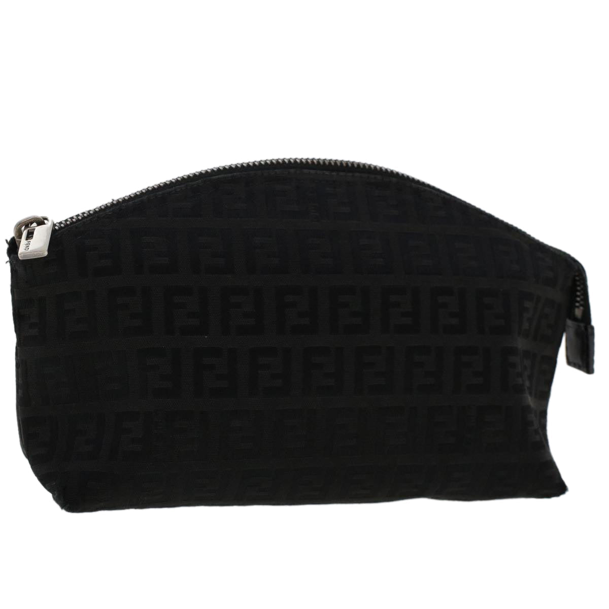 FENDI Zucchino Canvas Pouch Black 48217