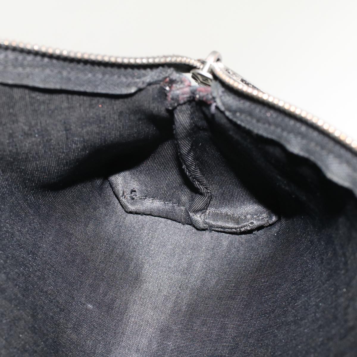 FENDI Zucchino Canvas Pouch Black 48217