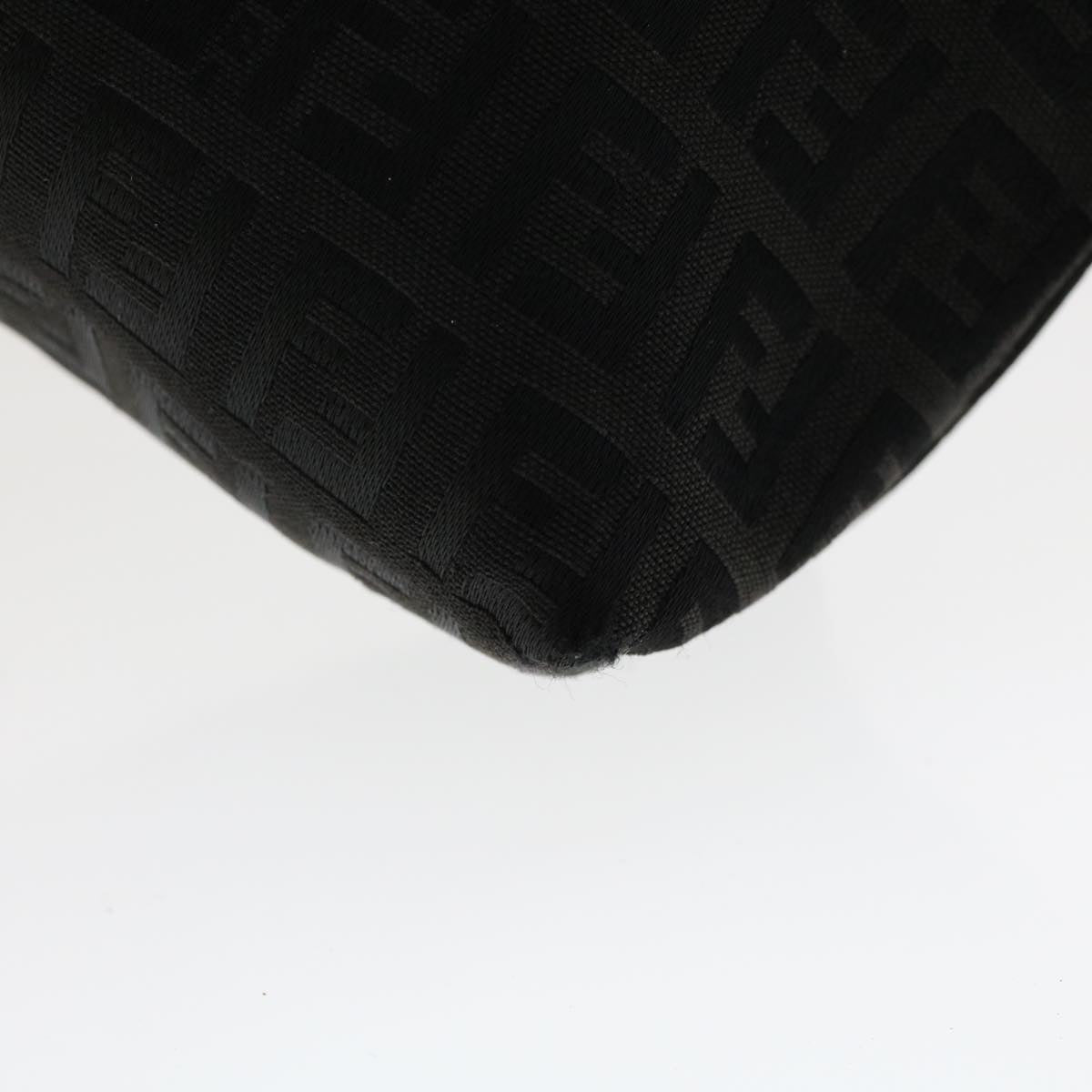 FENDI Zucchino Canvas Pouch Black 48217
