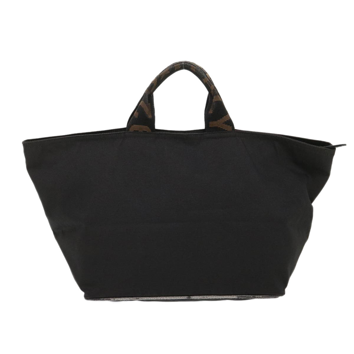 FENDI Hand Bag Nylon Black Brown 48222