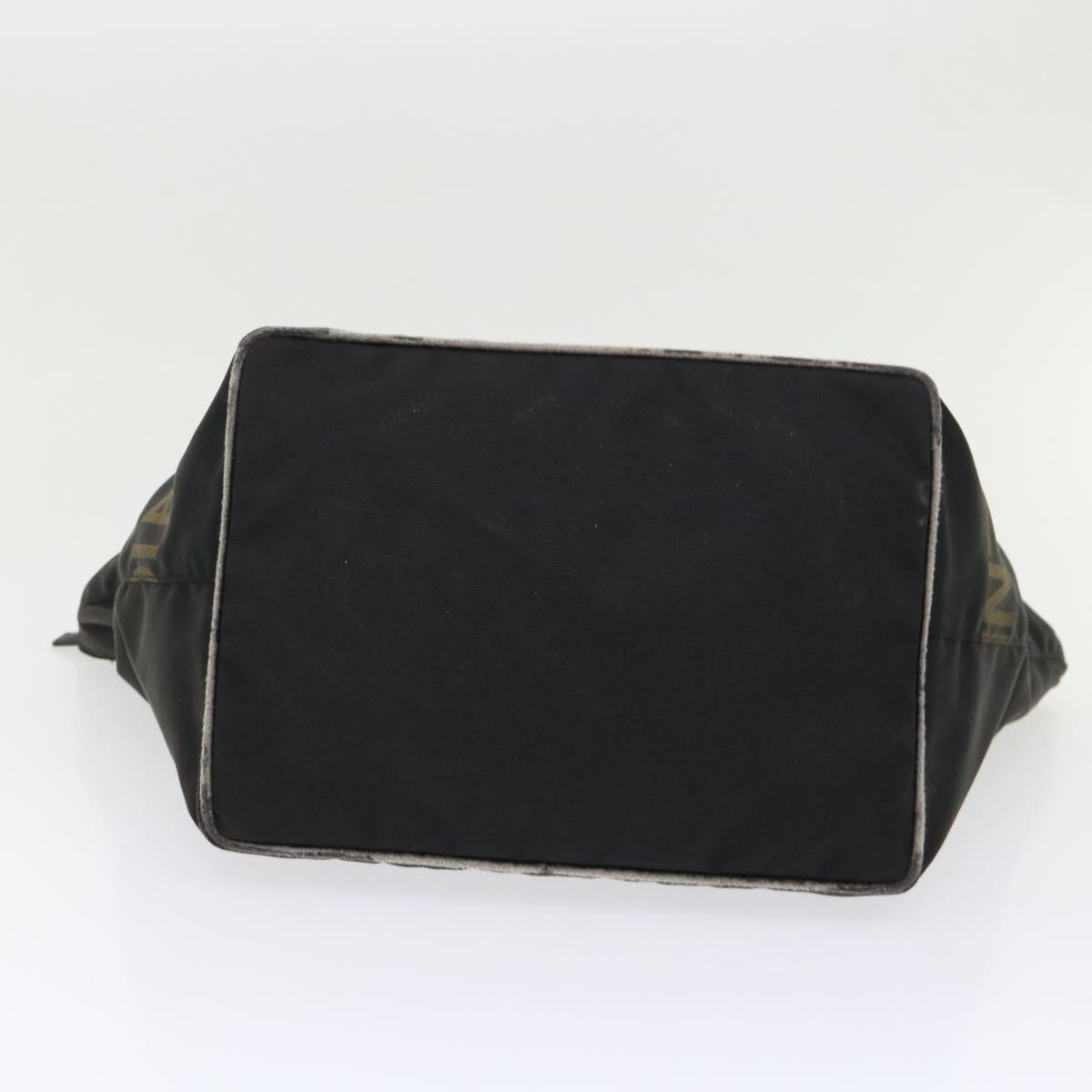 FENDI Hand Bag Nylon Black Brown 48222