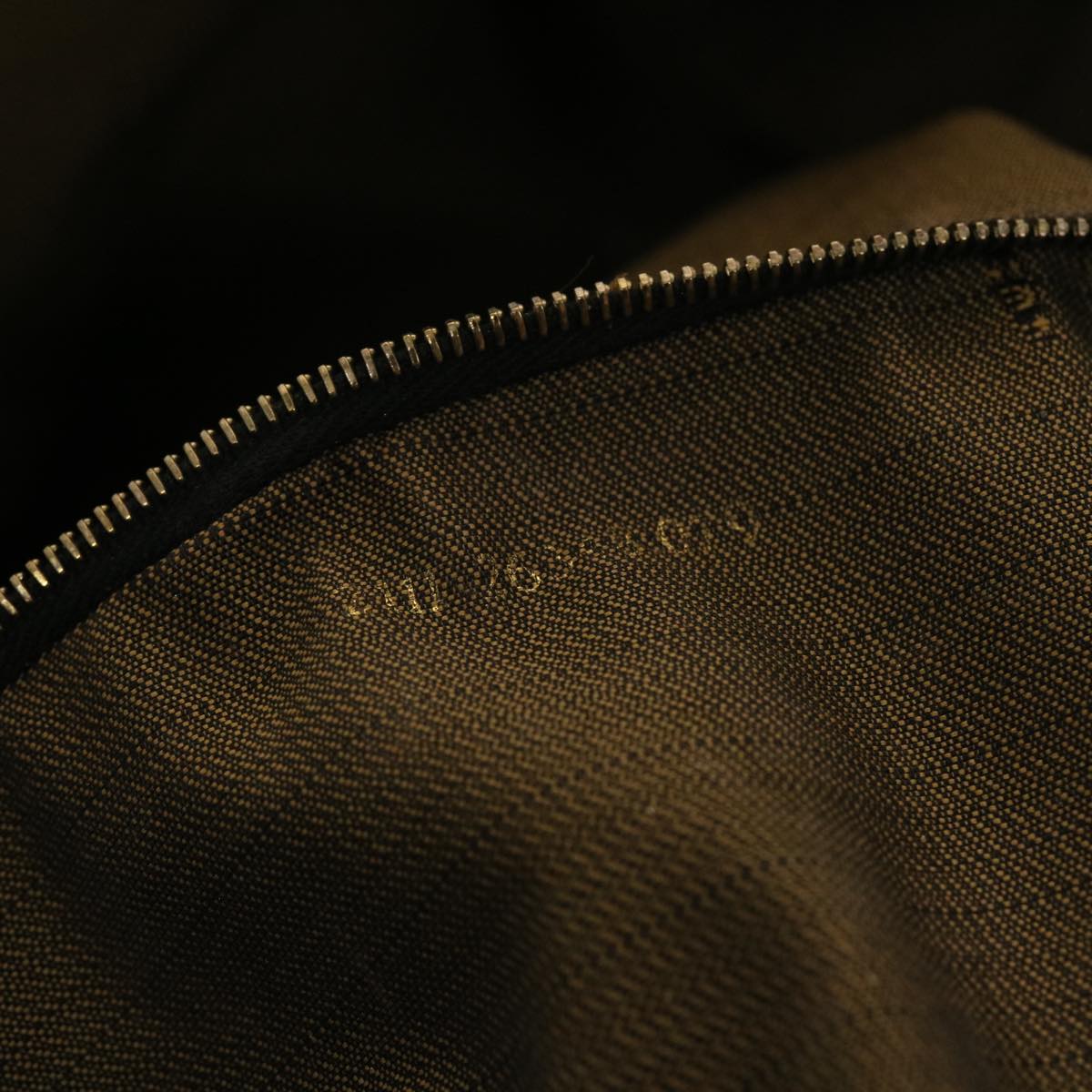 FENDI Zucca Canvas Hand Bag Nylon Brown Black 48233