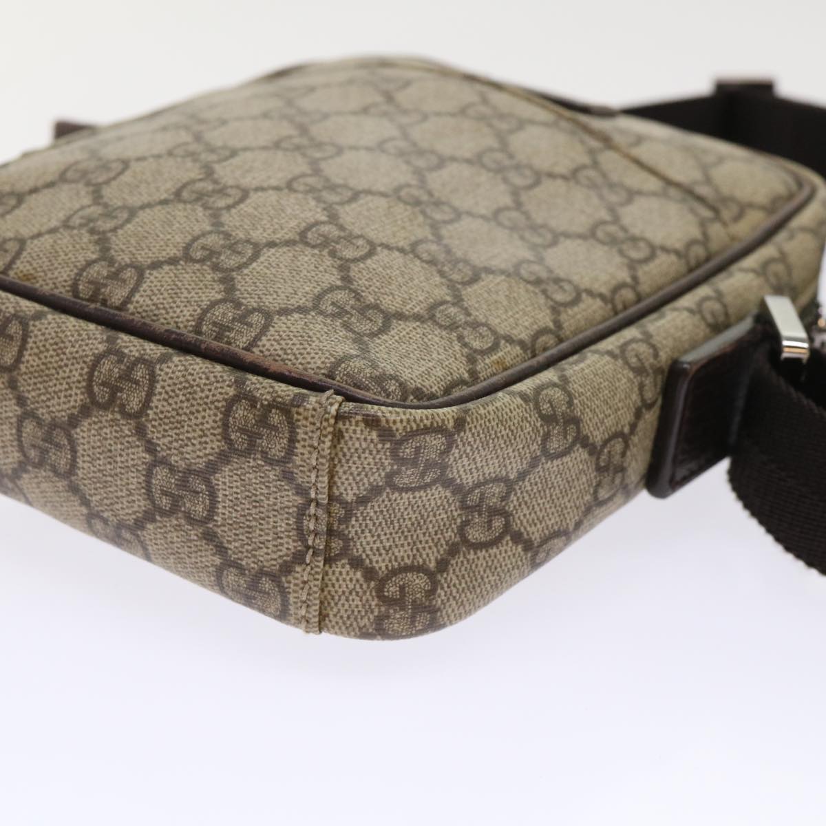GUCCI GG Canvas Shoulder Bag PVC Leather Beige 122754 48240